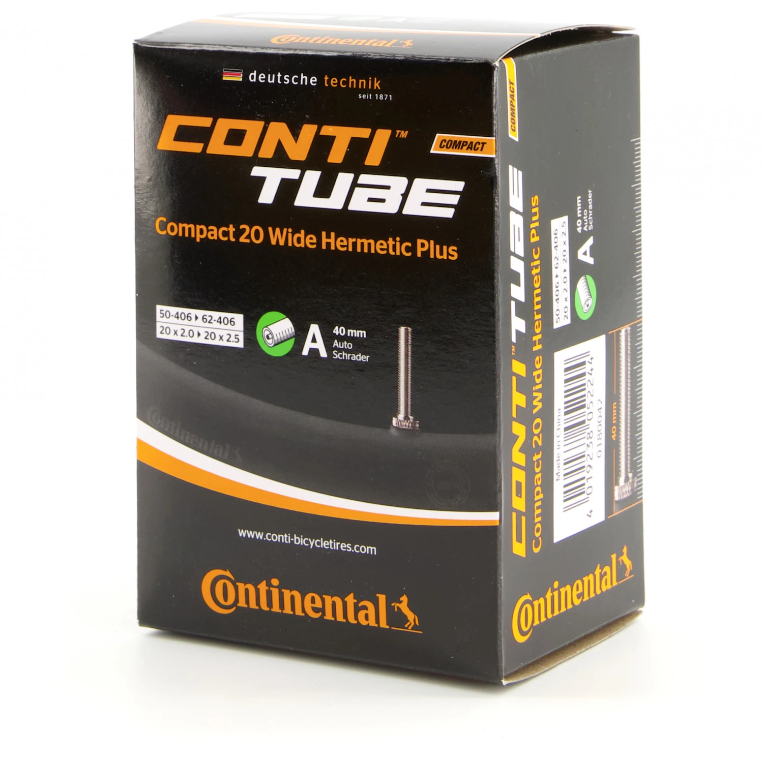 Continental Compact Tube Wide Hermetic Plus 20'(50/62-406) - Chambre à Air Pour Vélo 1 Continental Compact Tube Wide Hermetic Plus 20'(50/62-406) - Chambre à Air Pour Vélo